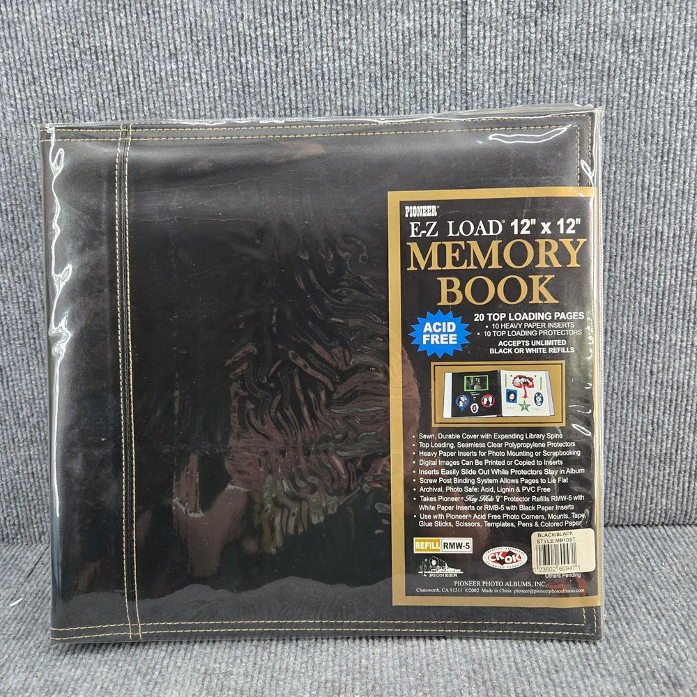 Pioneer E-Z Load 12x12 Memory Book Scrapbook Album Black MB-10ST Refill RMW-5
